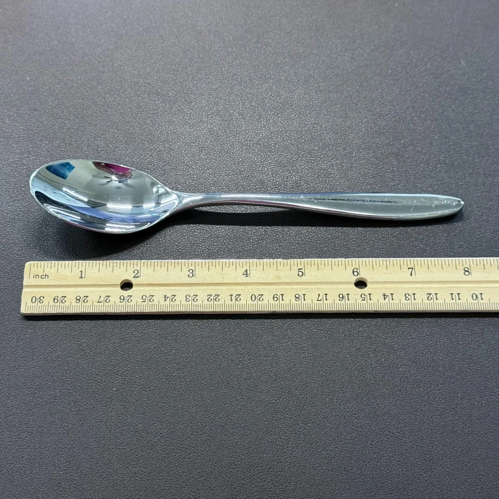 Gourmet Settings Stainless Steel Spoons Set of 4‎ Teardrop Handle 2 Sizes Silver